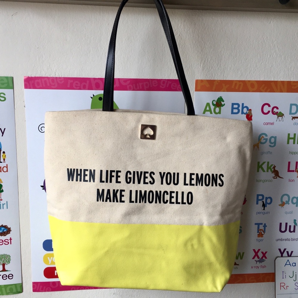Kate Spade Bon Shopper Limoncello Lemon Canvas